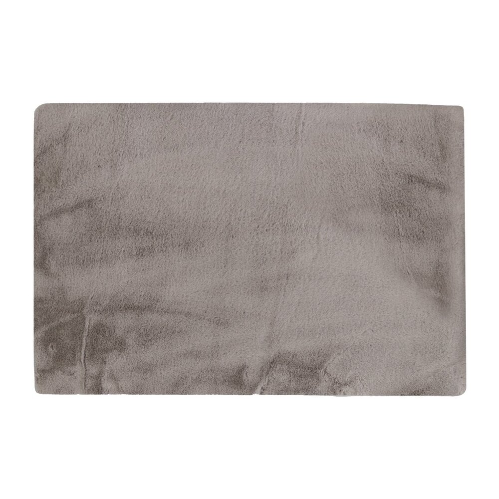 Luxe Home Decor Classic Faux Rabbit Rectangular Rug | 1-Piece | Grey | 5'x8' - Picture 2 of 5